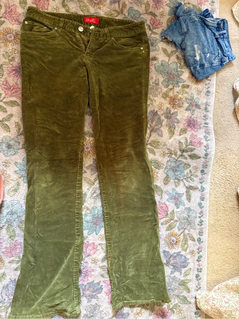 O'Neill Olive Green Corduroy Flare Jeans